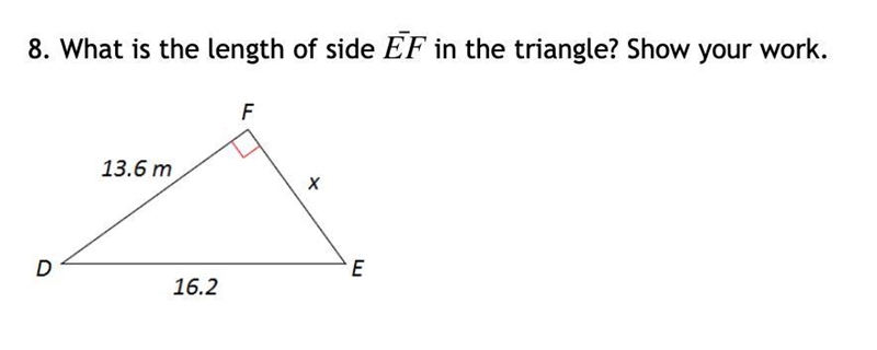 What is the length of side EF in the triangle? Show your work.-example-1