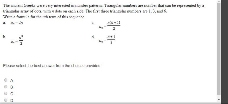 Please Help Quickly!! The ancient Greeks were very interested in number patterns.-example-1