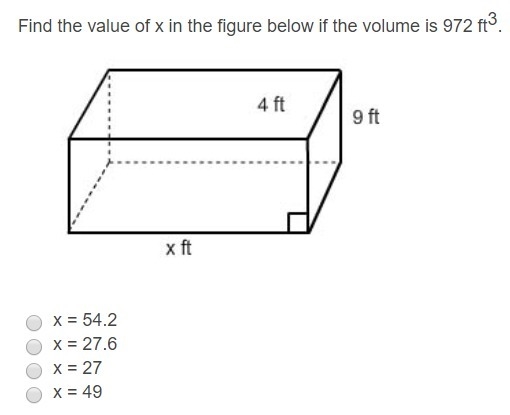 Question 1. Find the volume of the figure below. Question 2. Find the value of x in-example-2