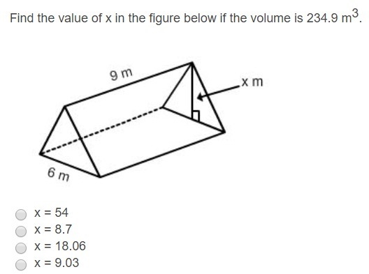 Question 1. Find the volume of the figure below. Question 2. Find the value of x in-example-3