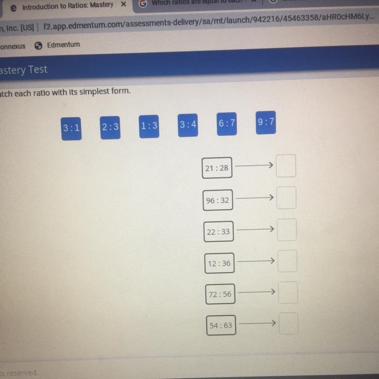 Match each ratio with it’s simplest form.-example-1