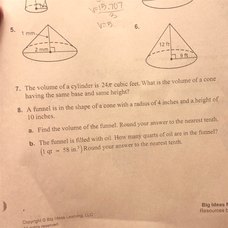 can sum1 help me for number 7 and 8(a & b) asap :( -8th grader math subject) please-example-1