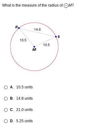 What is the measure of the radius of circle m? see picture-example-1