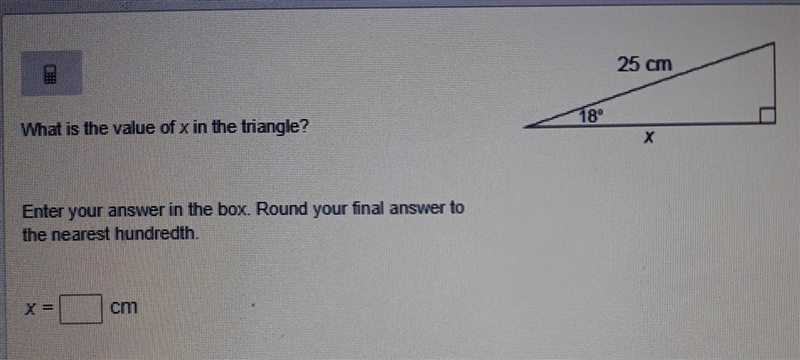 What is the value of x in the trangle? Enter your answer in the box. Round your final-example-1