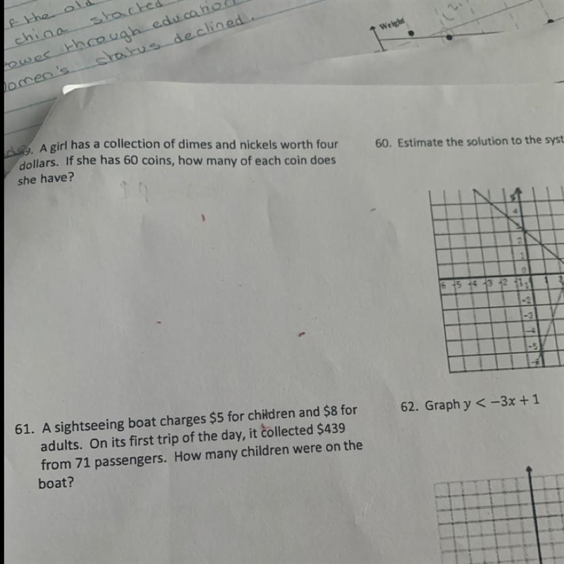 Need help on # 59 I don’t know how to solve word problems-example-1