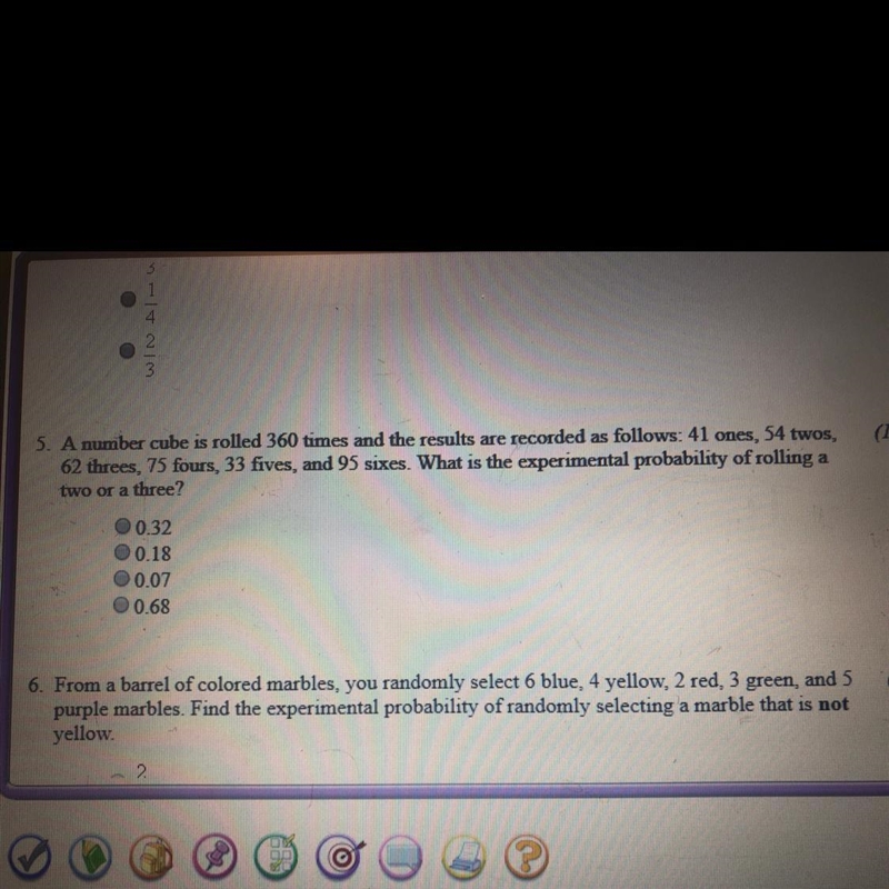 What experimental of rolling a 2 or 3-example-1