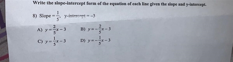 HELP WRITE THE SLOPE INTERCEPT FORM OF THE EQUATION OF THE LINE THROUGH THE GIVEN-example-1