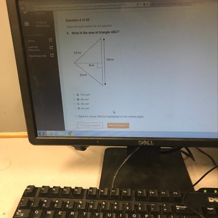 What is the area of triangle ABC-example-1