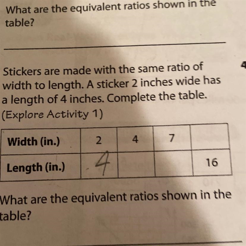 Stickers are made with the same ratio of wide to length.a sticker with 2 inches wide-example-1