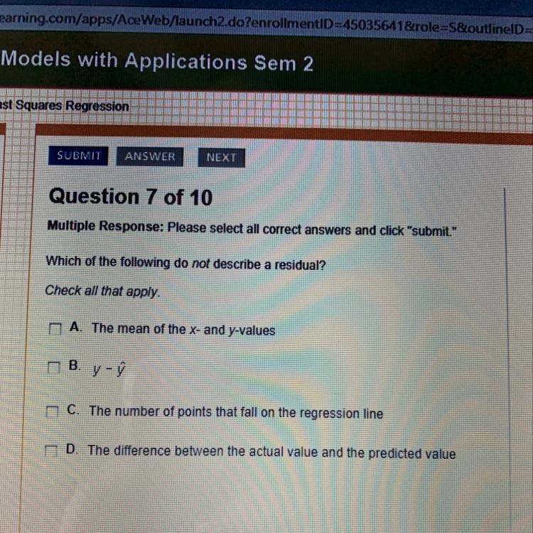 Which of the following do not describe a residual?-example-1