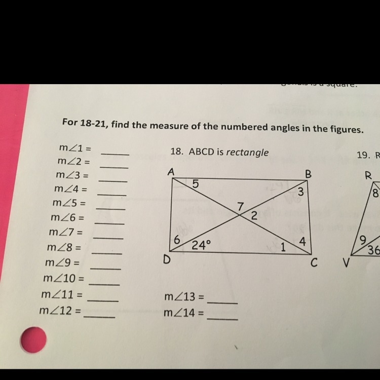 I need to find the angle measures for this rectangle-example-1