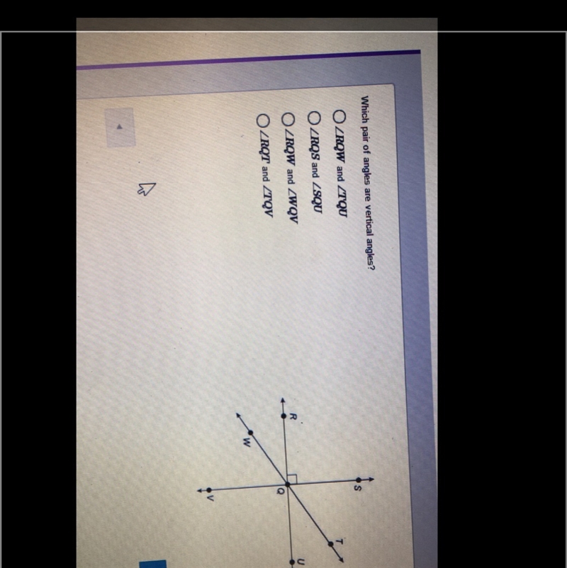 Which pair of angles are vertical angles-example-1