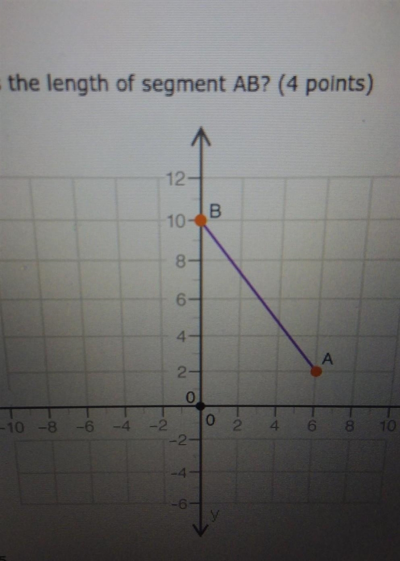 What is the length of segment AB A. 5 B. 6 C. 8 D. 10​-example-1