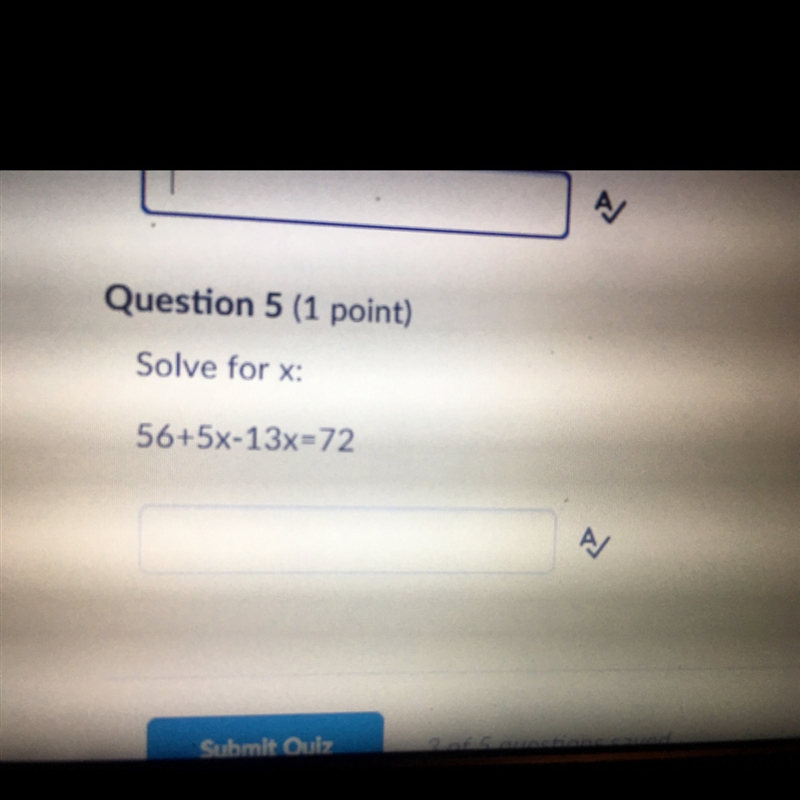 Solve for x. 56+5x-13x=72-example-1