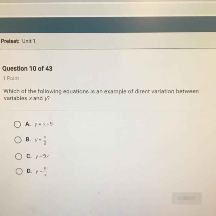 (Please Help, I’m stuck) Which of the following equations is an example of direct-example-1