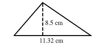 Find the area of the triangle below. Round to the nearest hundredth.-example-1