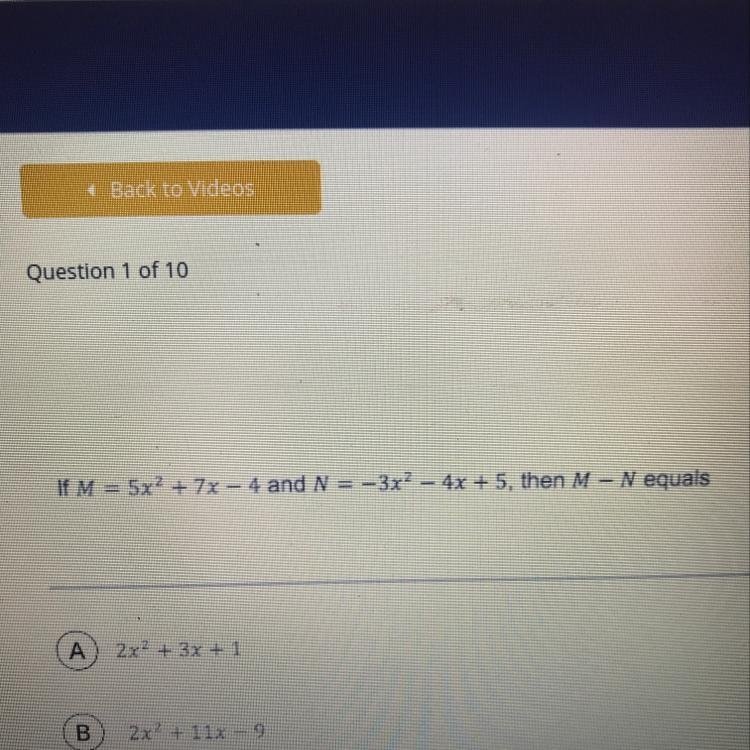 If M=5x^2 and N=-3x^2-4x+5,then M-N equals-example-1