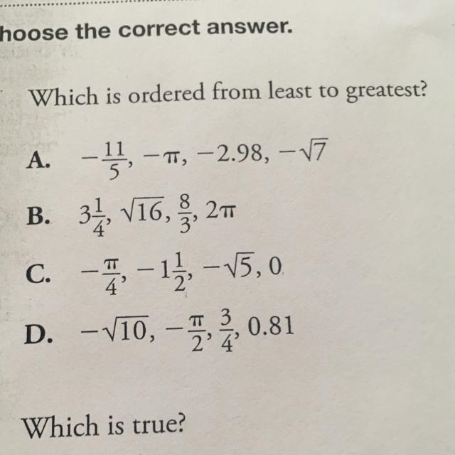 Which is ordered from least to greatest?-example-1