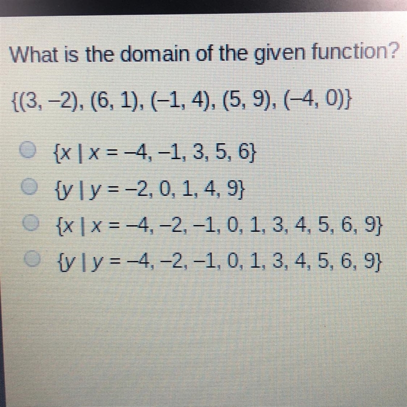 What is the domain of the given function?-example-1