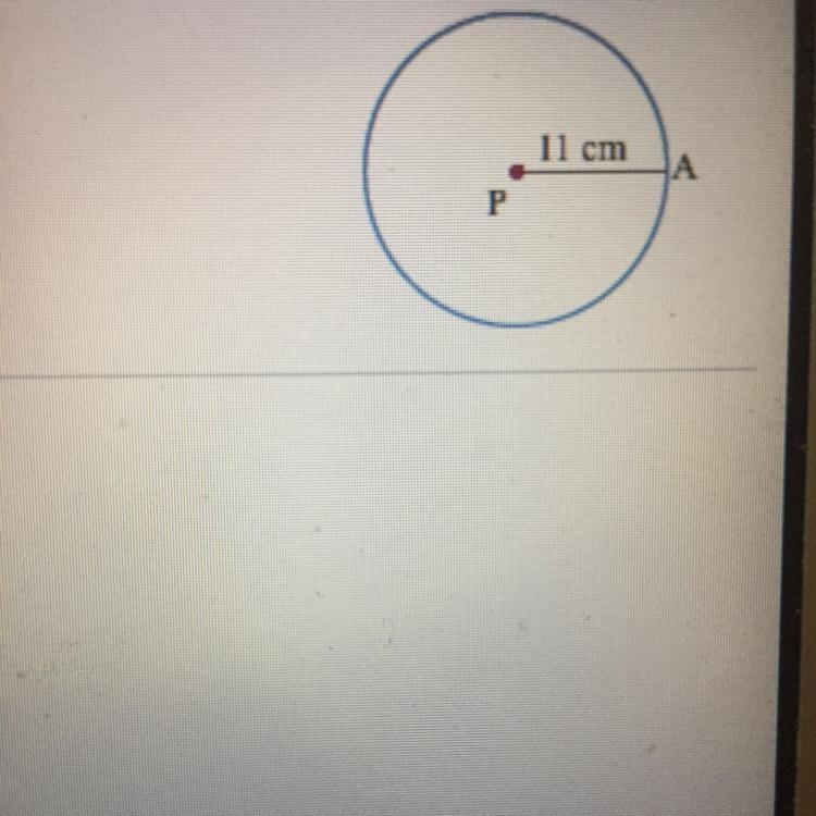 What is the circumference of circle p? Leave your answer in terms of pi.-example-1