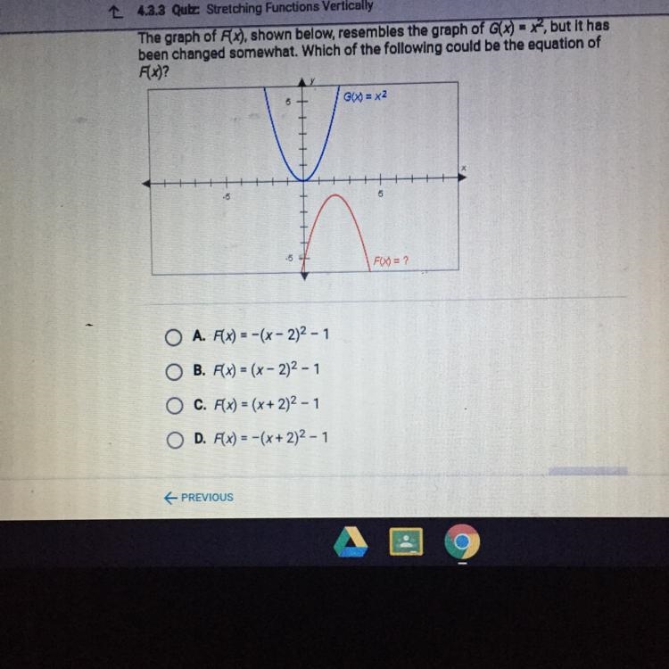 Which of the following could be the equation of F(x)?-example-1