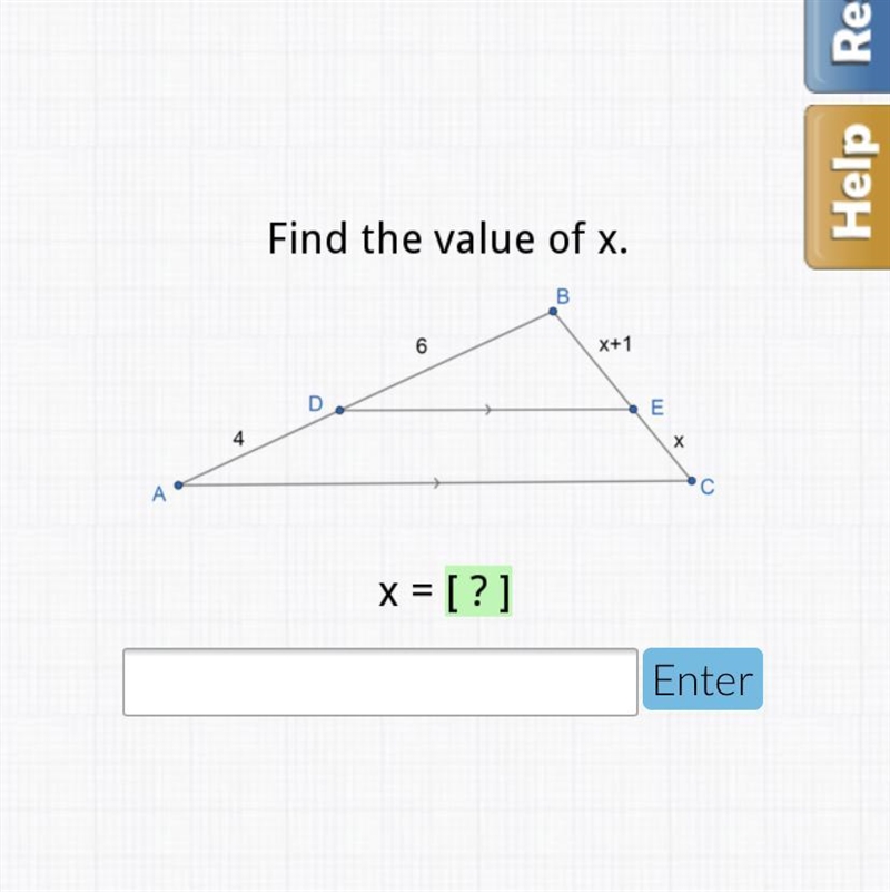 Please help Find the value of x-example-1