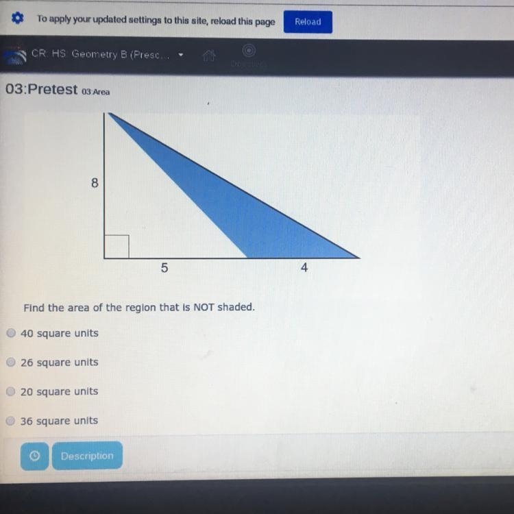 Find the area of the region that is NOT shaded.-example-1