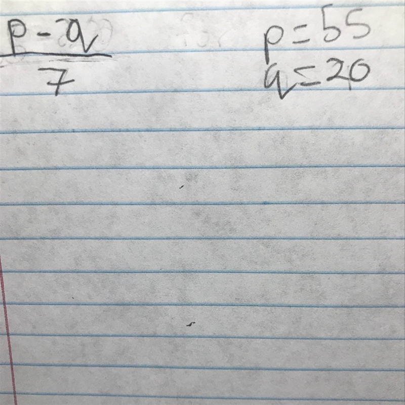 P-q divided by 7 and P=55 , Q=20-example-1