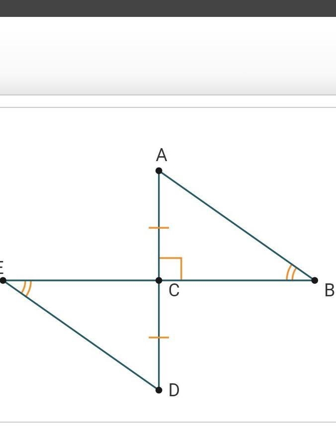 Is there a rigid transformation that would map ΔABC to ΔDEC​-example-1