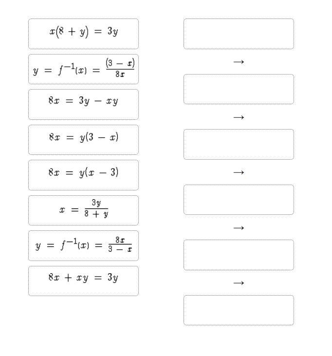 Drag each tile to the correct box. Not all tiles will be used. Arrange the equations-example-1