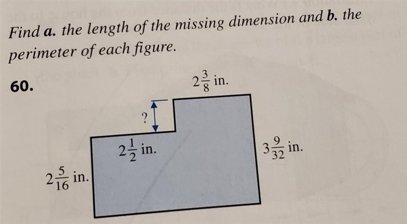 Find a. the length of the missing dimension and b. theperimeter of each figure. ​-example-1