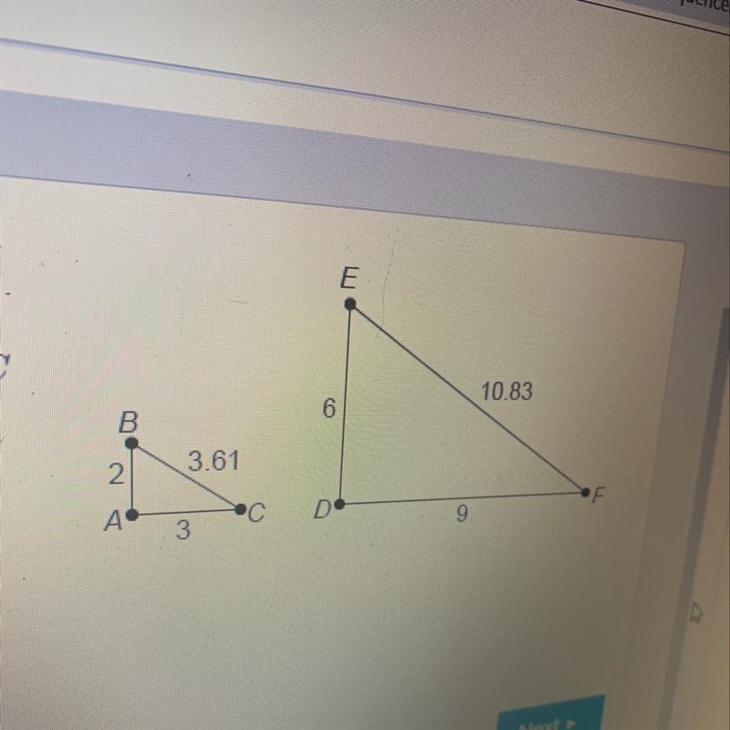 What is the scale factor from triangle ABC to triangle DEF A. 3 B.4 C.5 D6-example-1