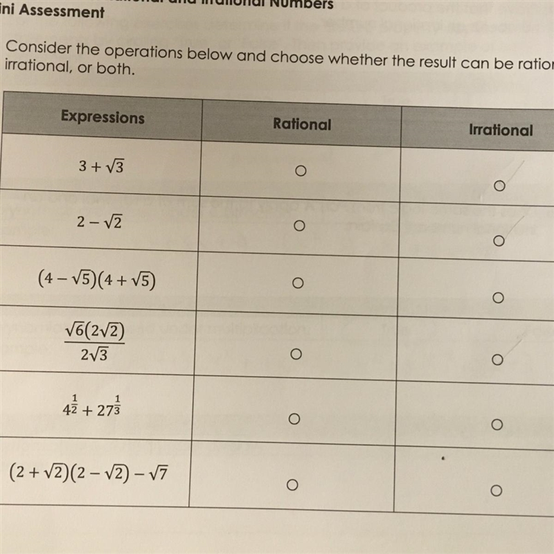 Which operations have rational or irrational result?-example-1