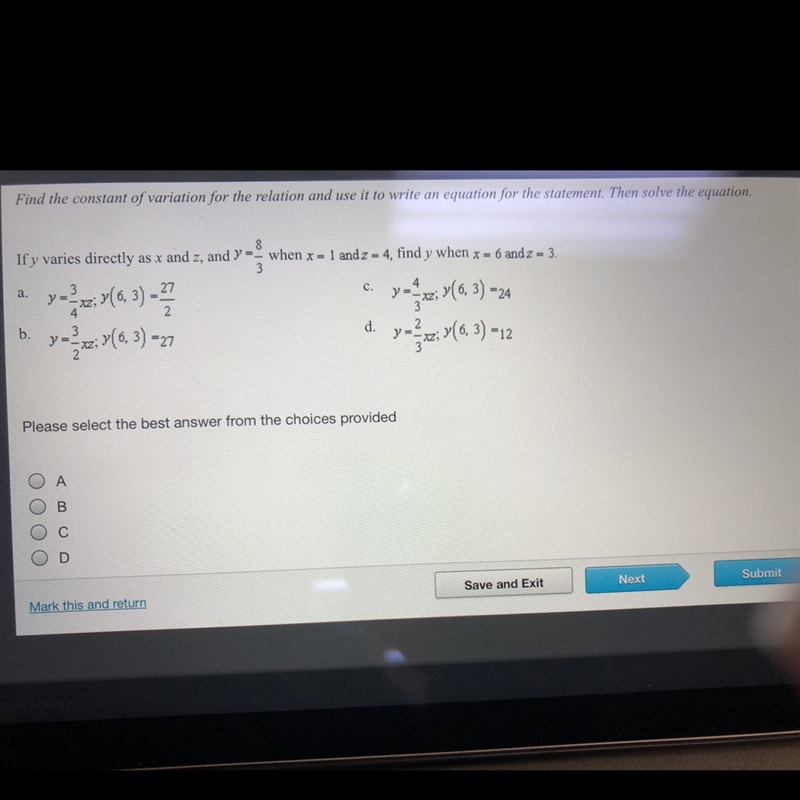 find the constant of variation for the relation and use it to write an equation for-example-1