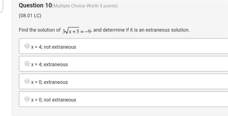 HELP!!!! Solve ￼ for x, and determine if the solution is extraneous or not.​-example-1