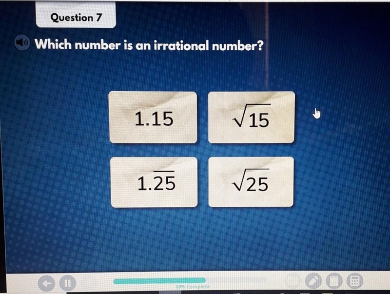 Which number is an irrational number?​-example-1