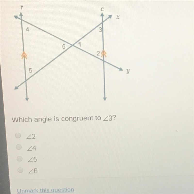 Which angle is congruent to Z3?-example-1