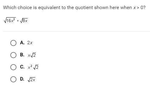 Which choice is equivalent to the quotient shown here when x > 0-example-1