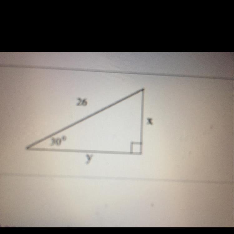 Find the value of each variable. X and y. 26 30-example-1