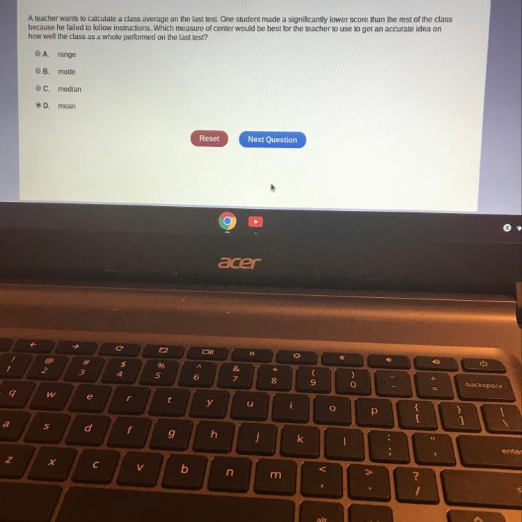 A teacher wants to calculate a class average on the last test. One student made a-example-1