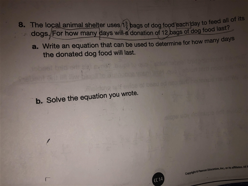 The local animal shelter uses 1 3/5 bags of dog food each day to feed all of its dogs-example-1