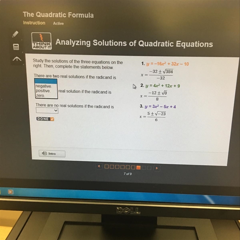 Study the solutions of three equations on the right. Then complete the statements-example-1