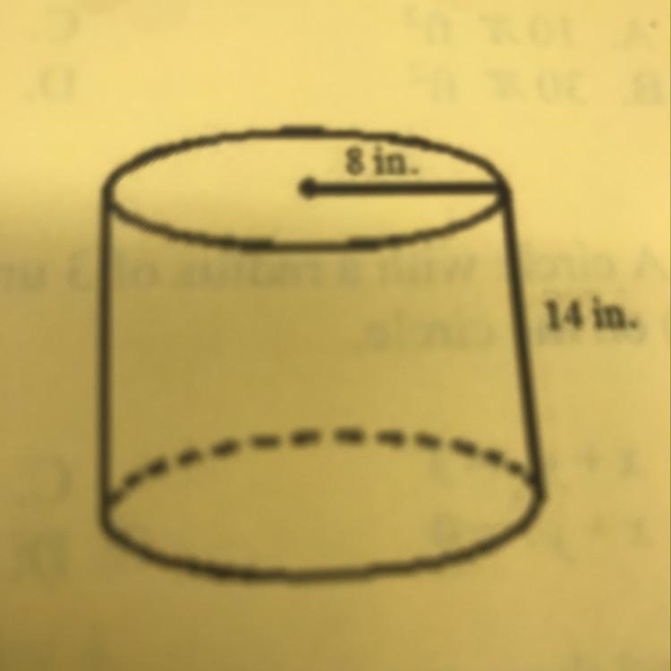 Find the volume of the cylinder in terms of pie.-example-1