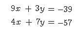 Use elimination to find the solution to the system of equations.-example-1