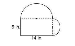 Two semicircles are attached to the sides of a rectangle as shown. What is the area-example-1