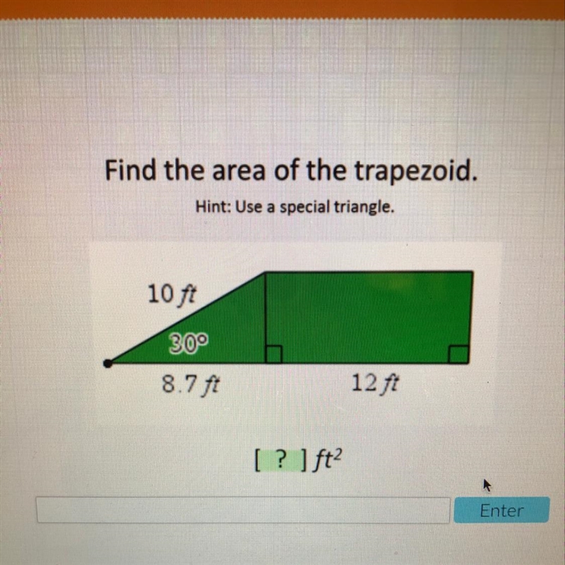 Find the area of the trapezoid.-example-1