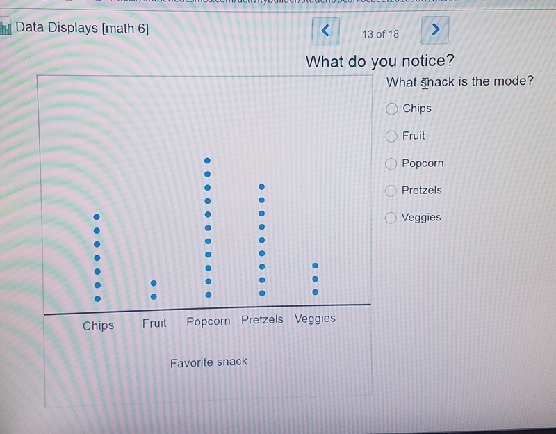 What snack is the mode? ​-example-1