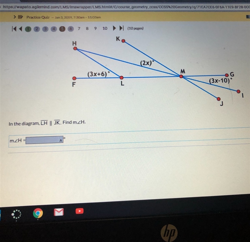 What is measure angle H-example-1