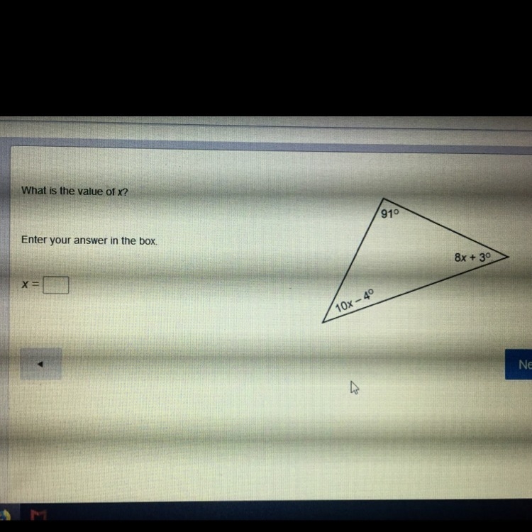 HELP ME PLEASE!! PICTURE IS SHOWN! What is the value of x? Enter your answer in the-example-1