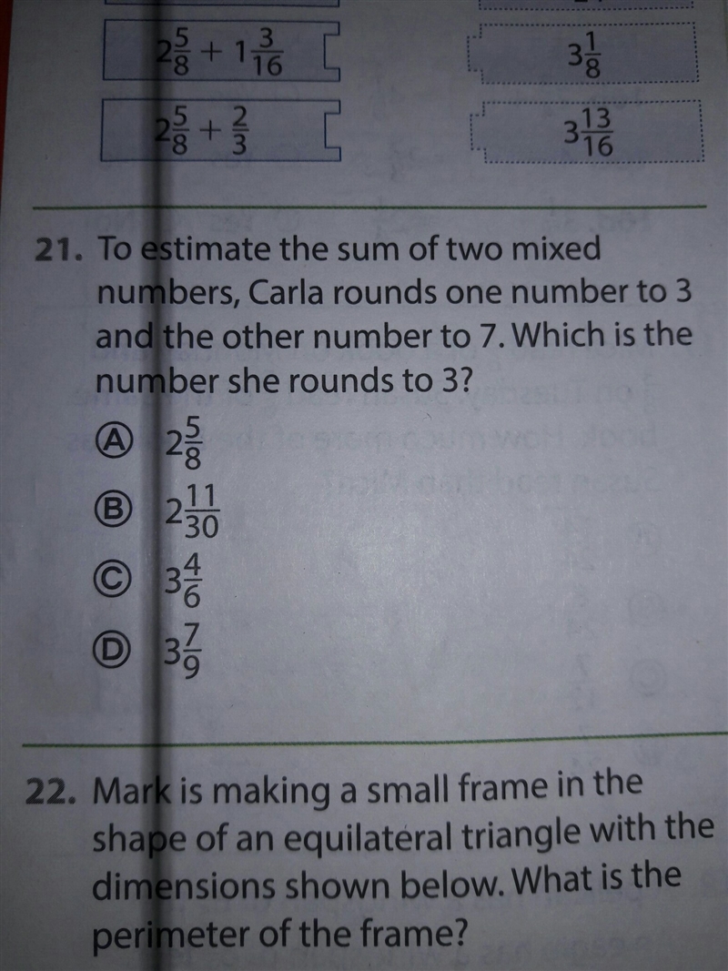 to estimate the sum of two mixed carla round one number to 3 and other number to7 . what-example-1